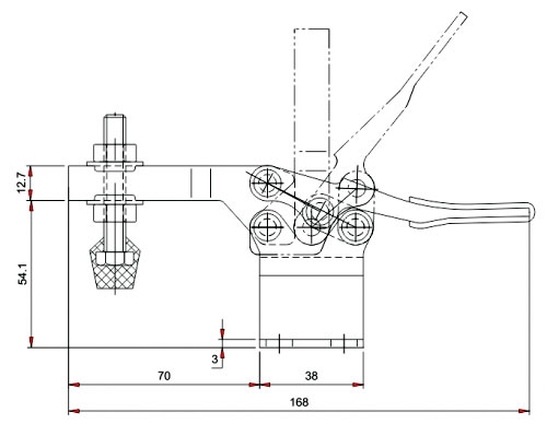 Зажим механический с горизонтальной ручкой
