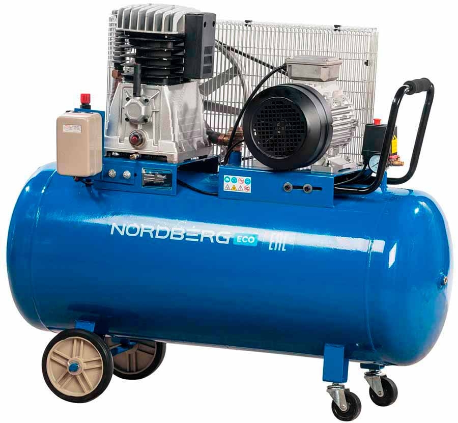 Компрессор поршневой с ременным приводом, объем 200 л.