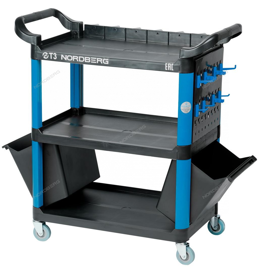 Тележка профессиональная с пластиковыми полками