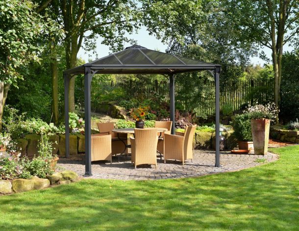 Открытая беседка GAZEBO PALERMO 3000 (серый) 