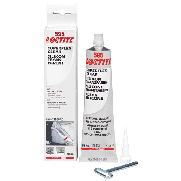 Loctite 595 100 мл Силиконовый уксусный герметик, прозрачный (тюбик)