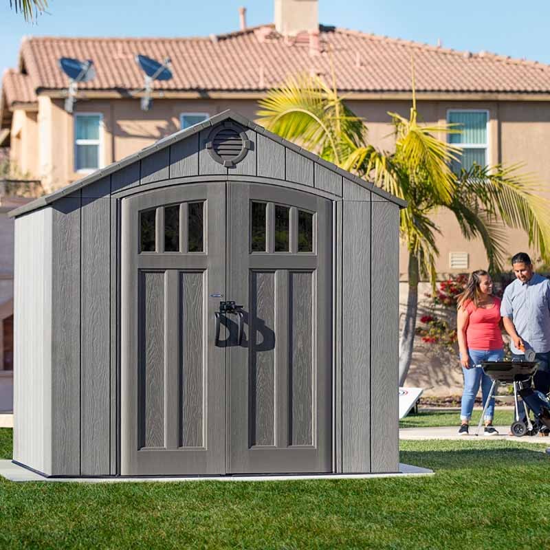 Высокопрочный пластиковый сарай WoodLook 8×7.5