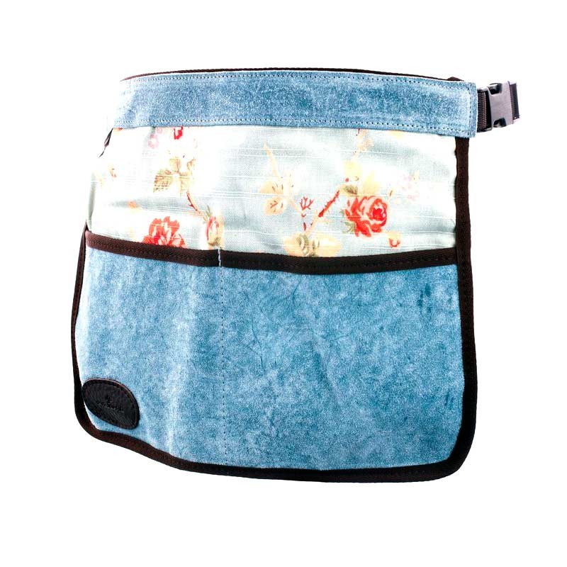 Фартук для сада кожаный укороченный с цветочным принтом 