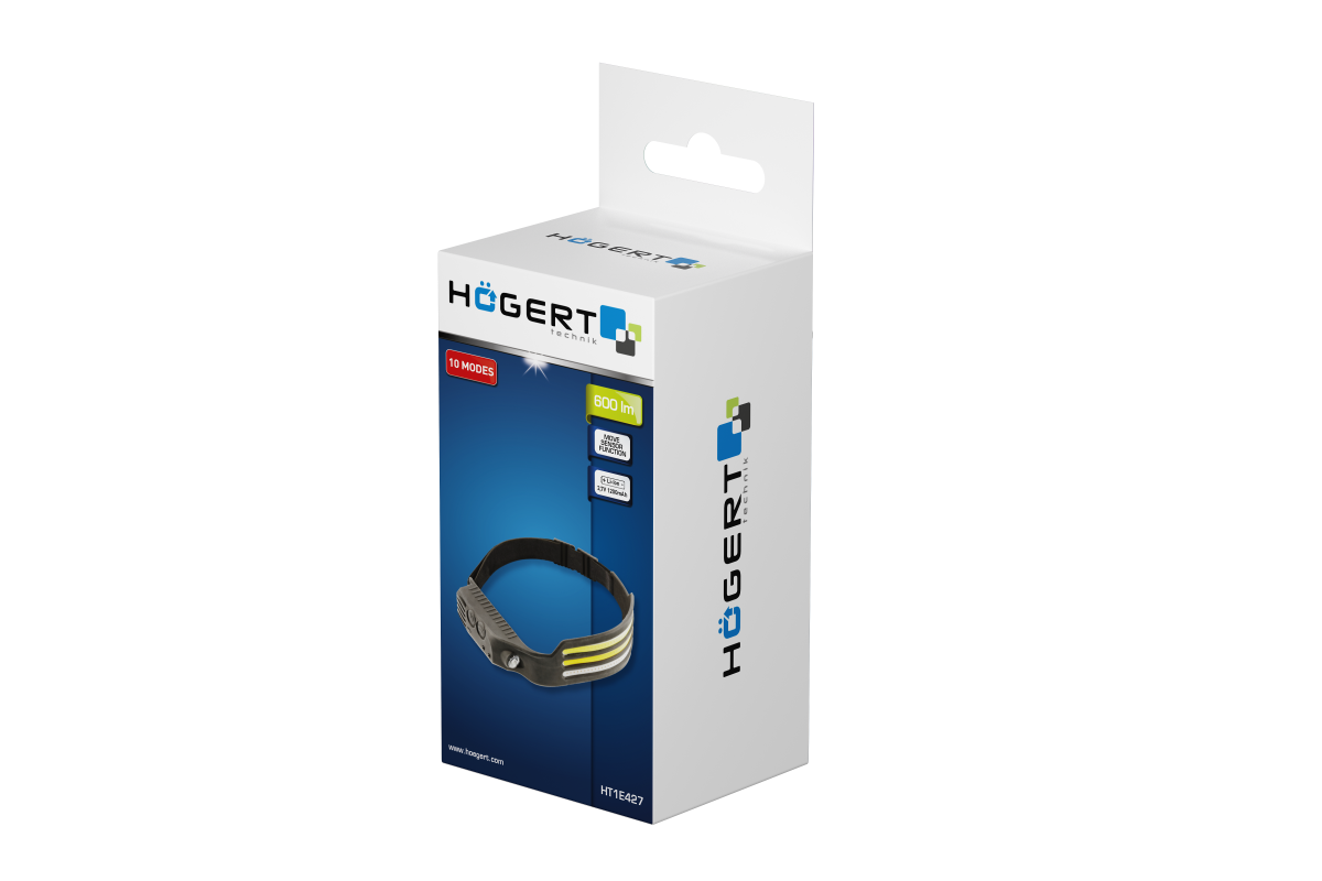 Налобный фонарик COB USB, 10 функции