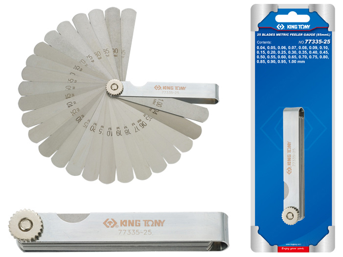 Набор щупов для проверки зазоров, 0,04-1 мм, 25 предметов