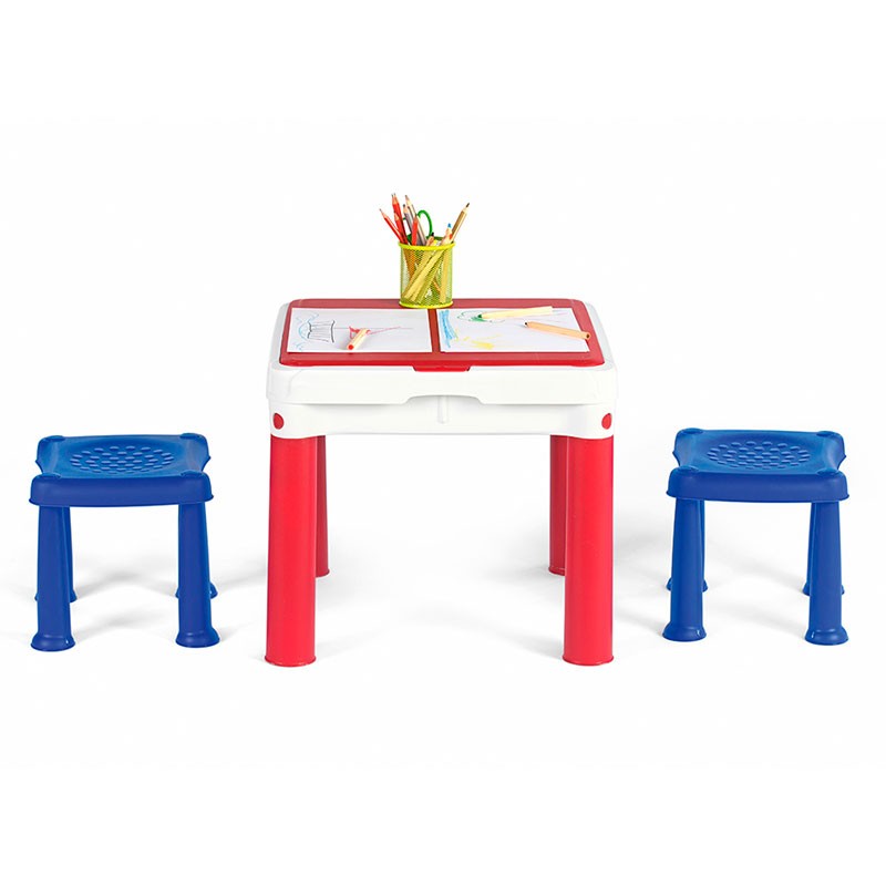 Столик для игр с конструктором + 2 стульчика ConstrucTable (3 В 1)