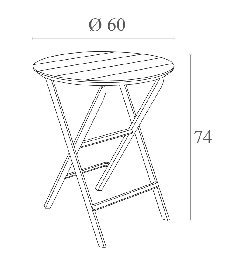 Стол пластиковый складной Helen Folding Table Ø60