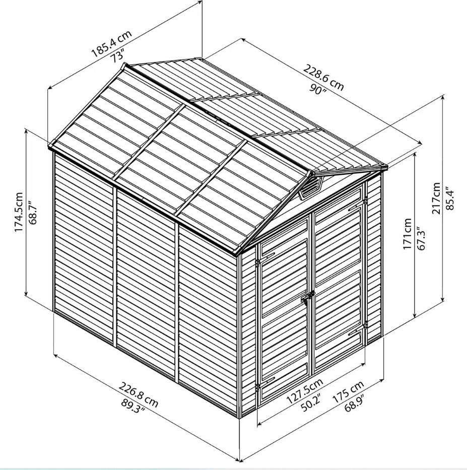 Сарай Palram – Canopia SkyLight 6x8 серый