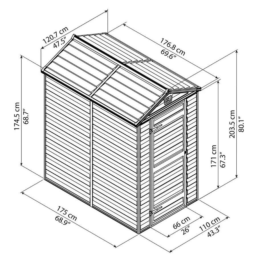 Сарай Palram – Canopia SkyLight 4x6 коричневый