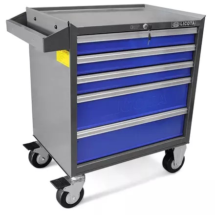 Тележка инструментальная 5 полок с набором инструмента 287 пр.