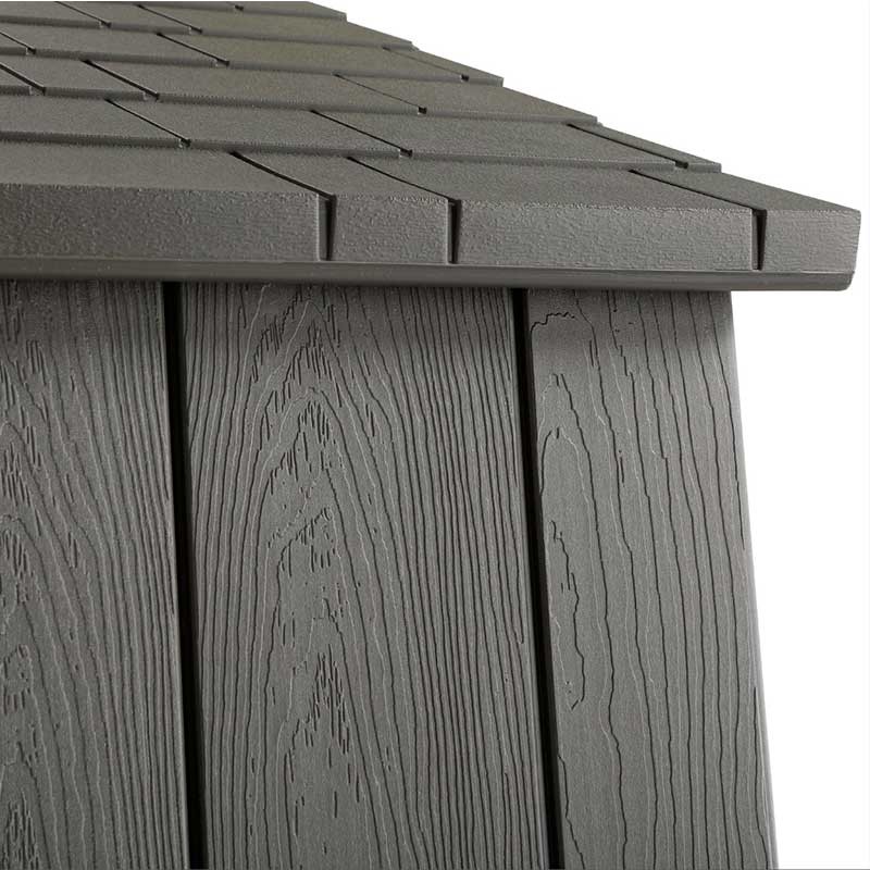 Высокопрочный пластиковый сарай WoodLook 8×7.5