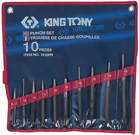 Набор выколоток, бородков, кернеров, 10 предметов KING TONY 1010PR