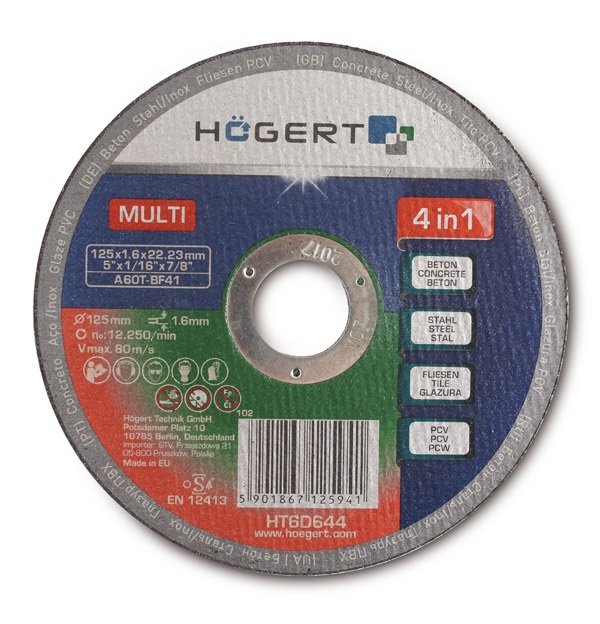 Диск отрезной по бетону, металлу 125 х 1,6 х 22,23 мм