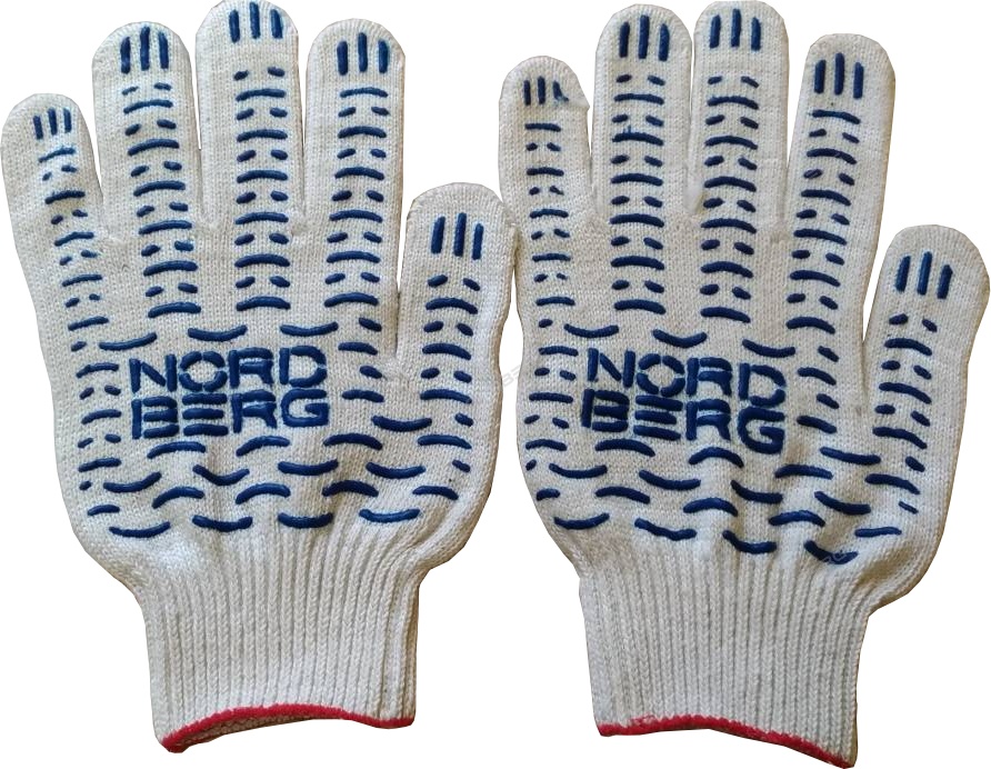 ПЕРЧАТКИ NORDBERG хб 6 нитей 10 класс 150ТЕКС (белые)