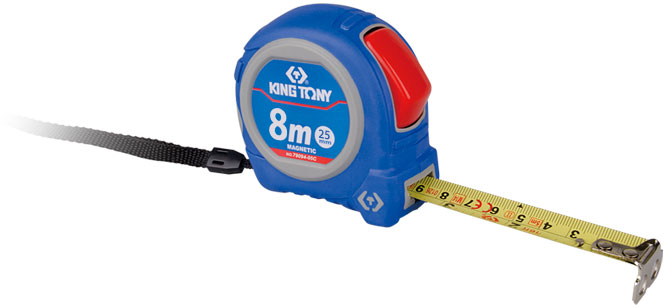 Рулетка измерительная 8 м, магнитный крюк KING TONY 79094-08M