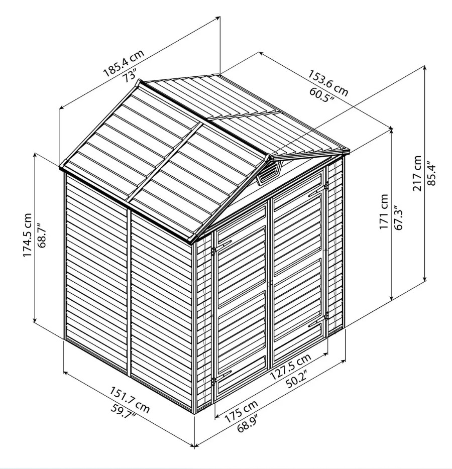 Сарай Palram – Canopia SkyLight 6x5 коричневый