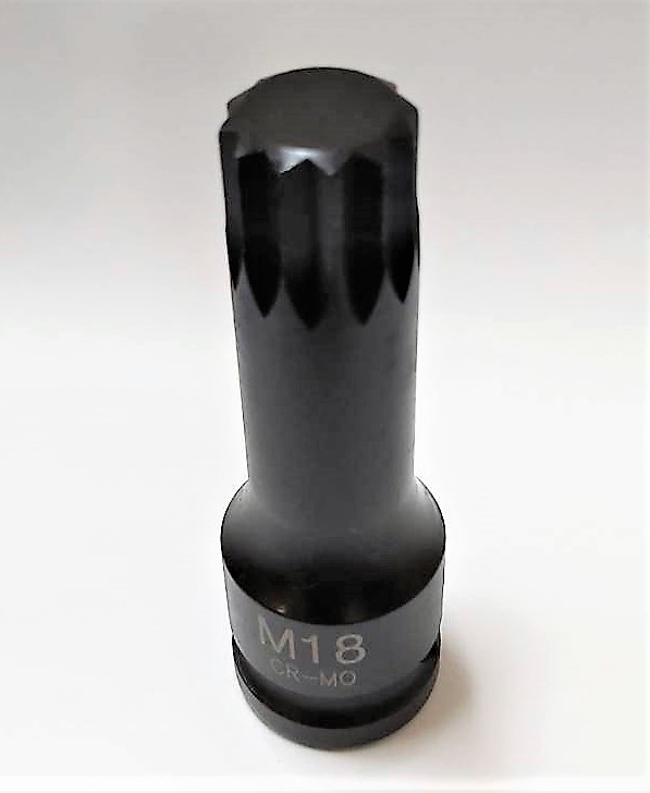 Торцевая насадка 1/2", SPLINE, M18 для болта задней ступицы VAG 