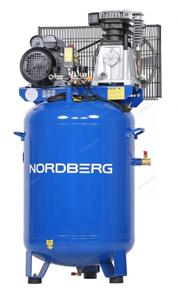 Компрессор вертикальный поршневой с ременной передачей 220 В, ресивер 150 л, 446 л/мин