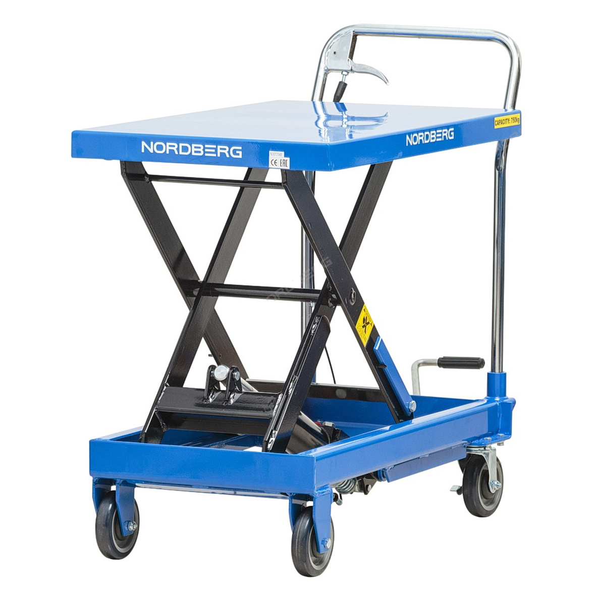 Подъемный стол гидравлический тележка (подъемная платформа), г/п 750 кг