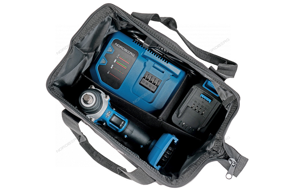 Гайковерт аккумуляторный, 1/2", 20В, 300Нм с 4A акк. и зар. уст-вом 4A, в чехле