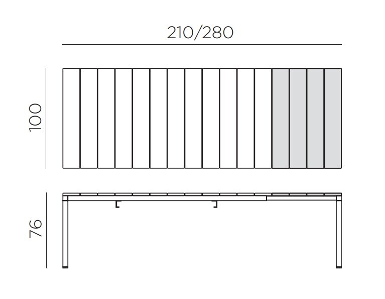 Стол пластиковый раздвижной Rio 210 Extensibile