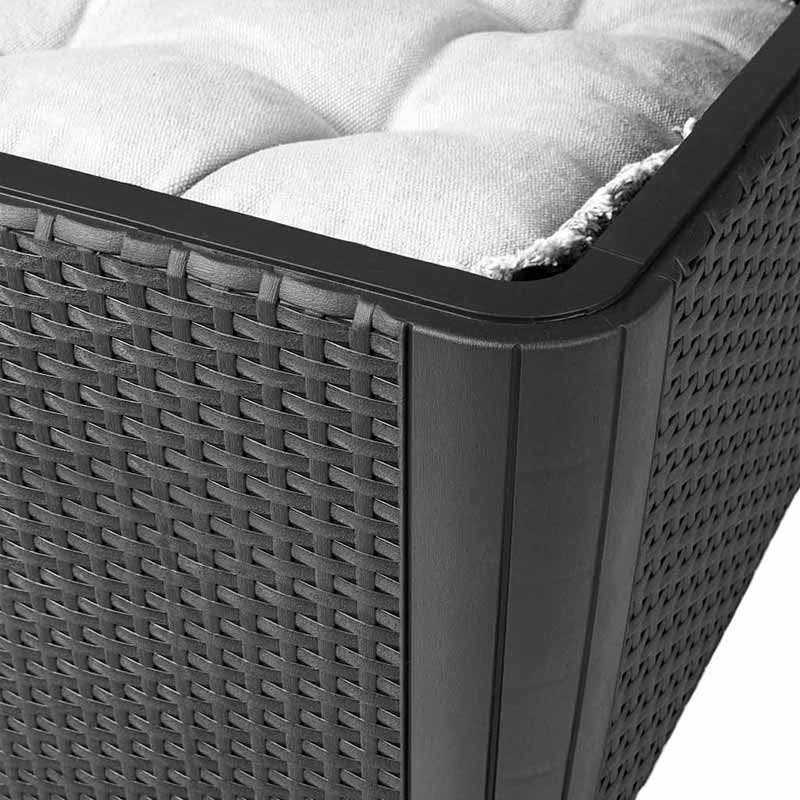 Стол-сундук LUZON PLUS FLAT WICKER GRAPHITE 115 L