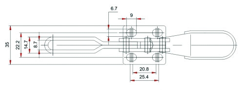 Зажим механический с горизонтальной ручкой