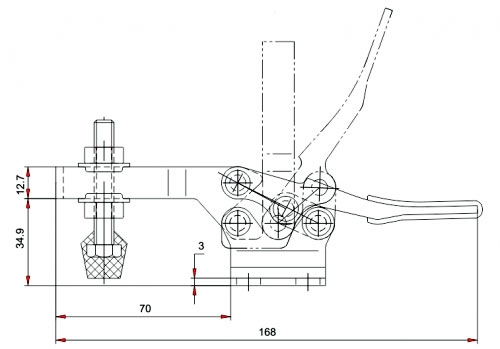 Зажим механический с горизонтальной ручкой
