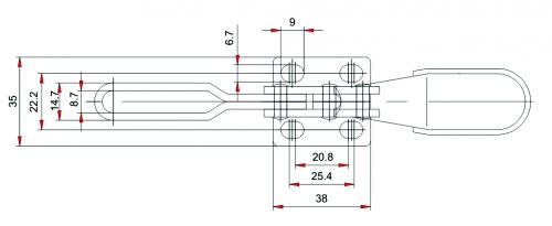 Зажим механический с горизонтальной ручкой