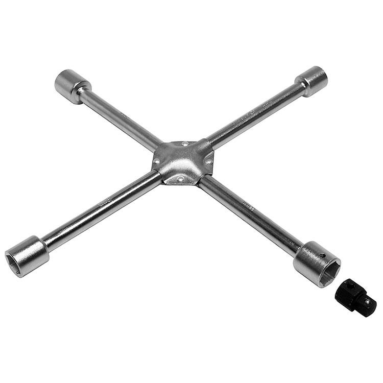 604410 Ключ баллонный крестообразный 17, 19, 21, 22 с переходником 1/2"