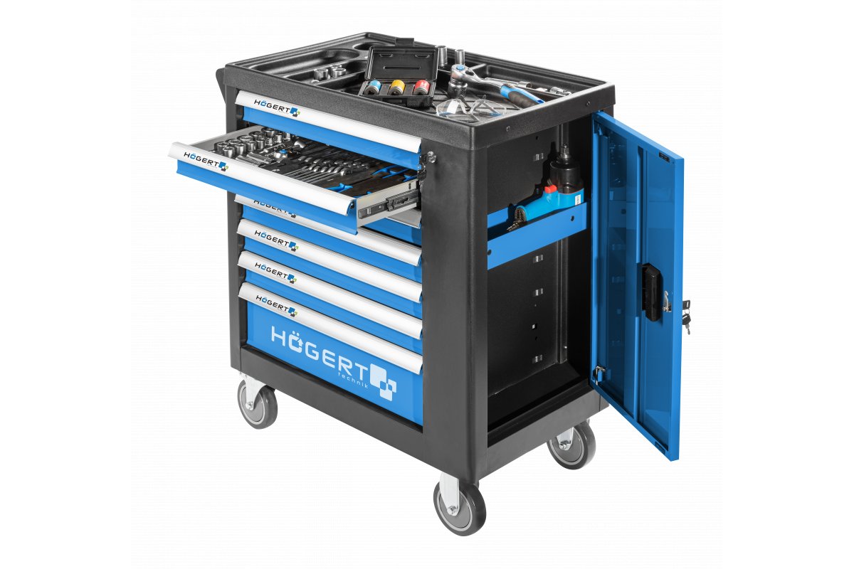 Тележка инструментальная 7 ящиков, боковое отделение