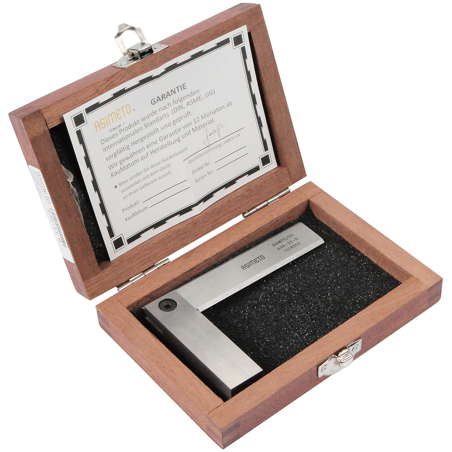 Упорный лекальный угольник закаленный точность 00, 200x130 мм, DIN 875