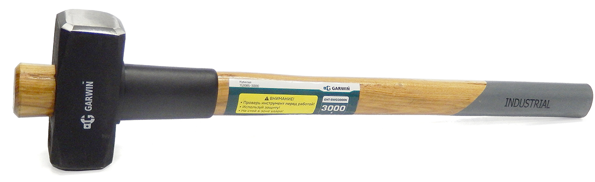 Кувалда Garwin INDUSTRIAL с обратной рукояткой из дерева гикори, 3 кг
