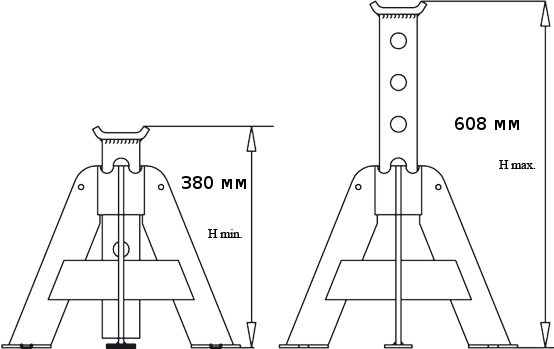 NORDBERG СТОЙКА  механическая 8 тонн  H=380-608 мм