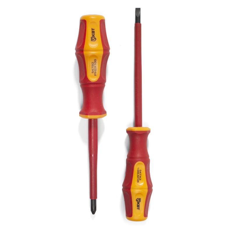 Диэлектрическая отвертка ПРОФИ Pozidriv PZ1*100 (КВТ)