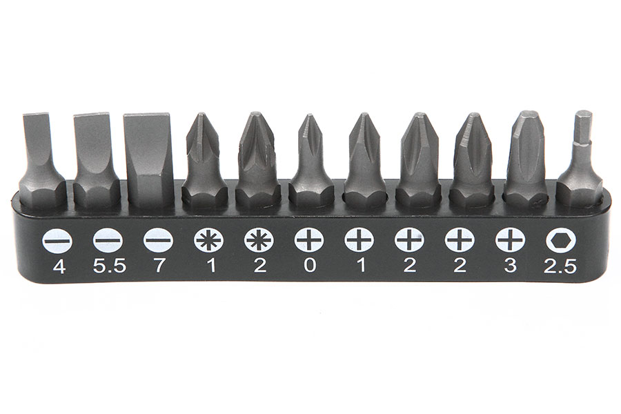 Набор бит 1/4" 25 мм на держателе SL, PH, PZ, HEX