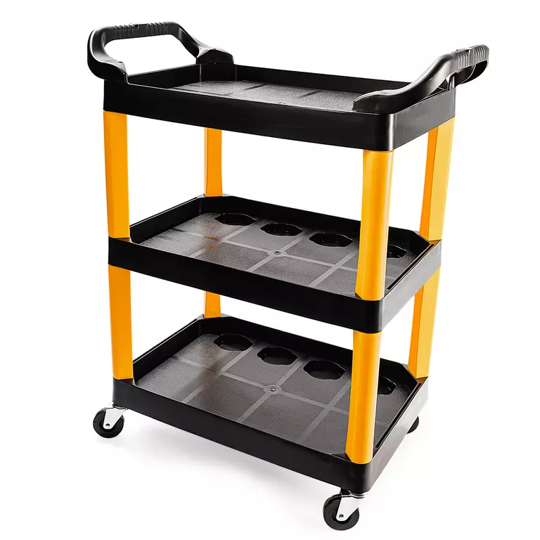 Тележка с тремя открытыми полками, черная