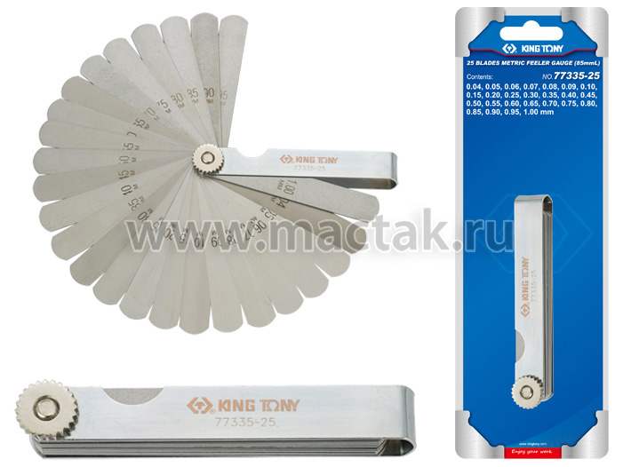 Набор щупов для проверки зазоров, 0,04-1 мм, 25 предметов