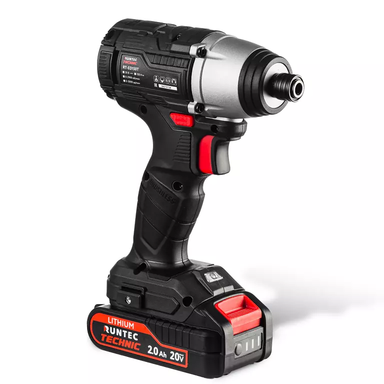 Винтоверт ударный аккумуляторный RUNTEC TECHNIC 1/4", 20В, 2*2Ач, 150Нм