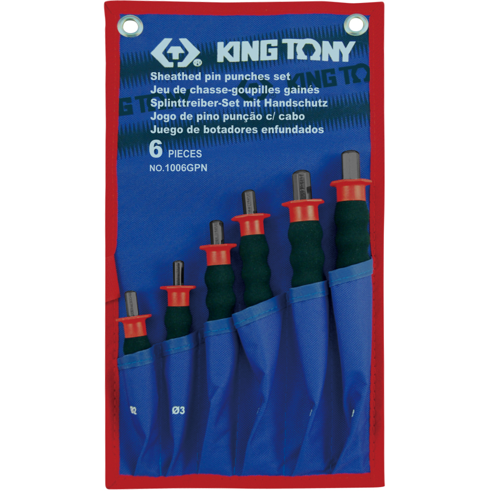 Набор выколоток с протектором, чехол из теторона, 6 предметов KING TONY 1006GPN