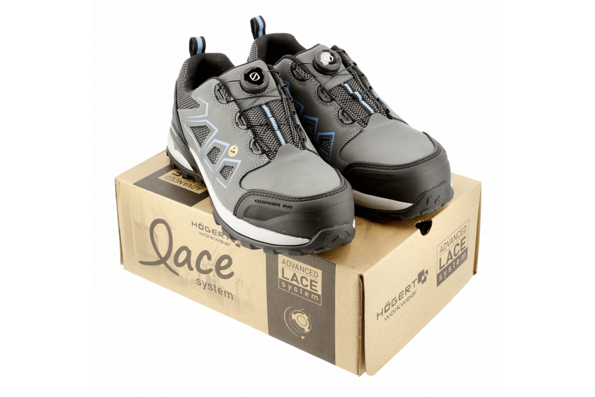 FULDE Полуботинки рабочие LACE SYSTEM S3S SR FO ESD серый/синий