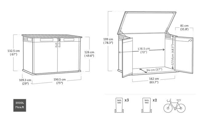Ящик Horizontal Shed 2020 L