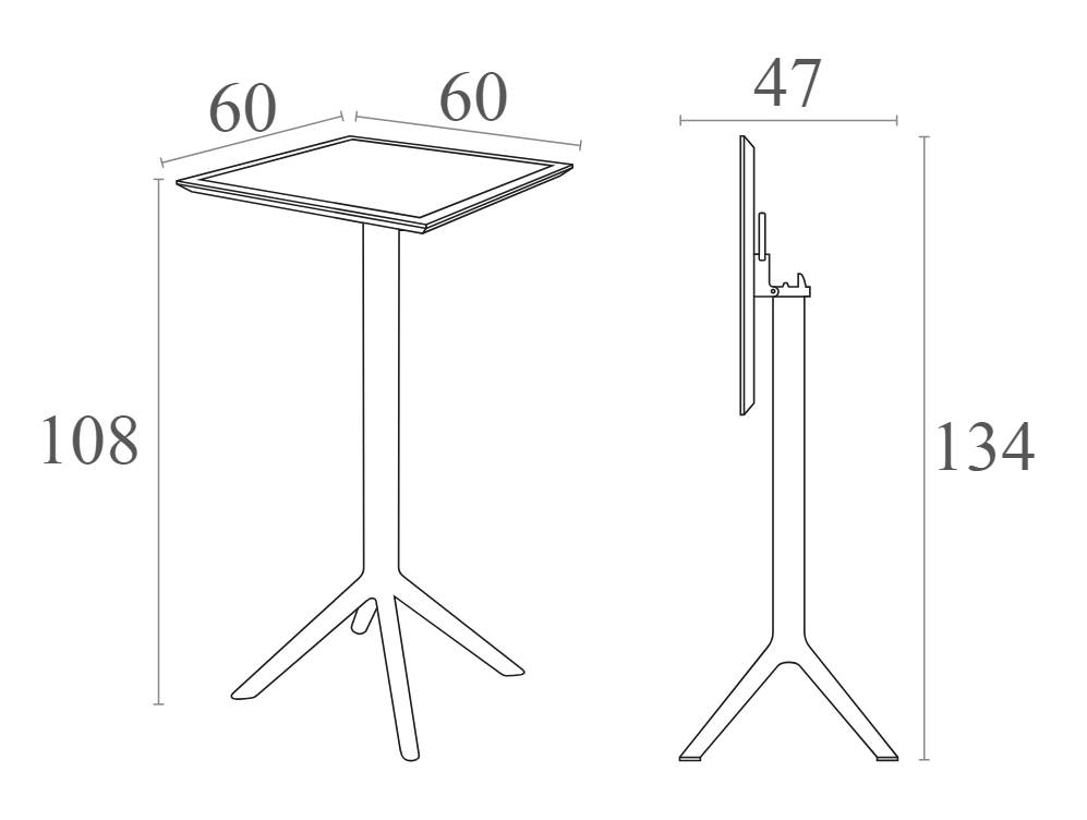 Стол пластиковый барный складной Sky Folding Bar Table