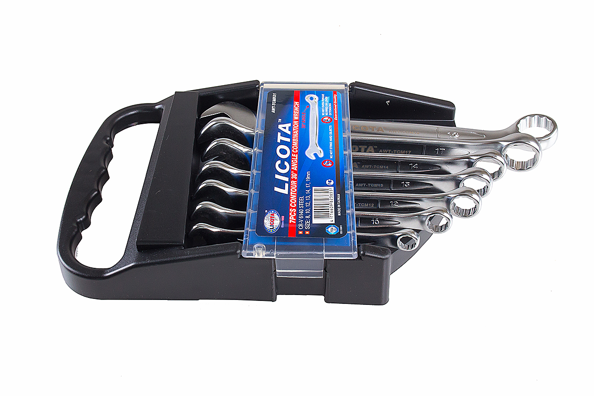 Набор ключей комбинированных изогнутых 30° 7пр. 8-19 мм