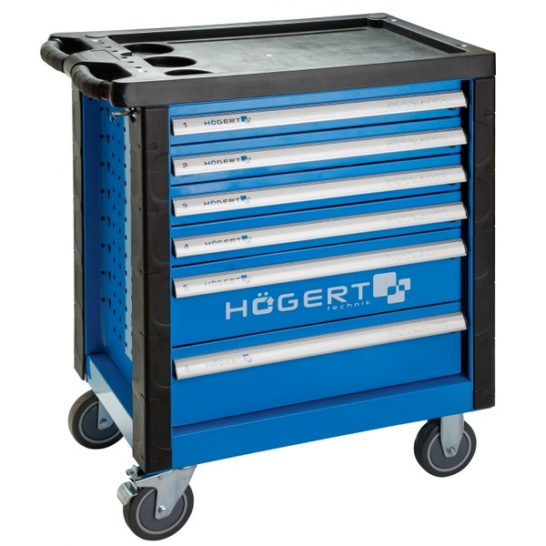 Инструментальная тележка 6 полок c набором инструмента 214 предметов