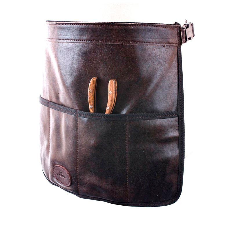 Фартук кожаный садовый для инструментов с 4 карманами