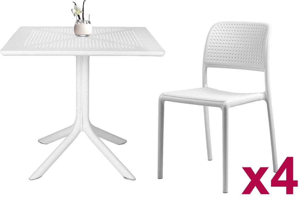 Комплект пластиковой мебели Clip 80 Bora Bistrot