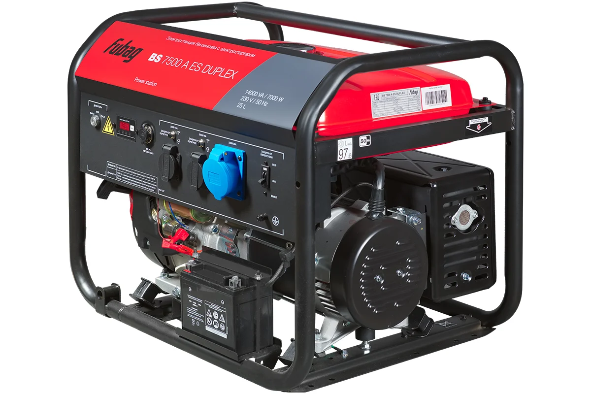 Бензиновая электростанция FUBAG с электростартером и коннектором автоматики bs 7500 a es duplex,