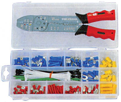 Набор для обжимки с клещами и клеммами 201пр