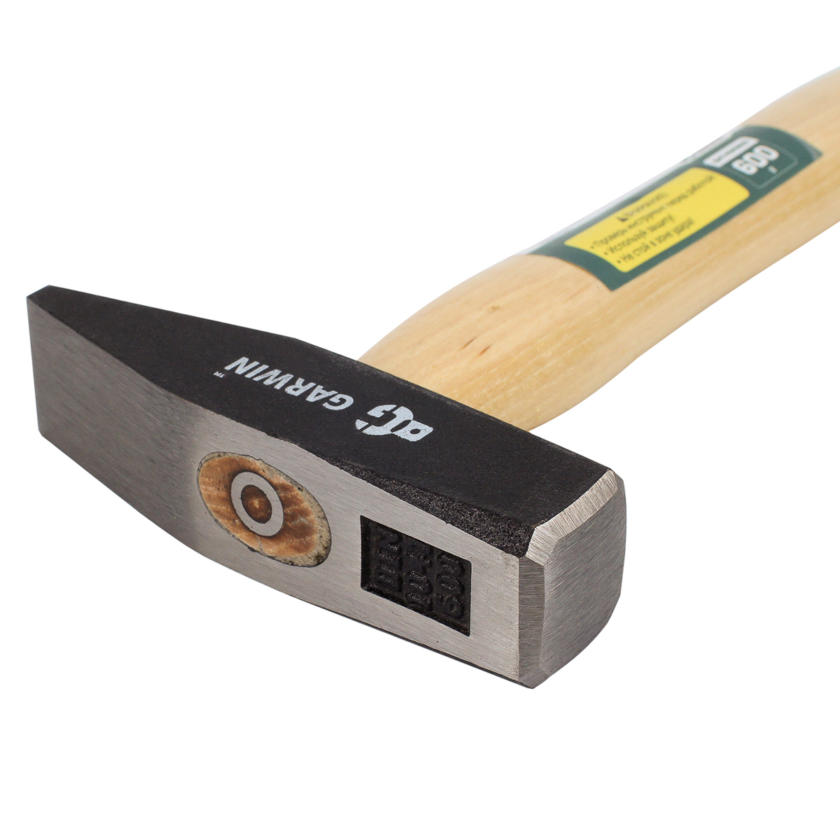 молоток слесарный garwin industrial с рукояткой из дерева гикори, 600 г